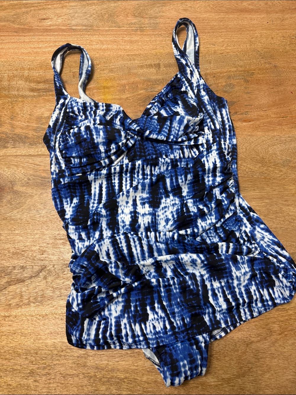 Catalina Blue and Black Tie Dye One-Piece